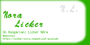 nora licker business card